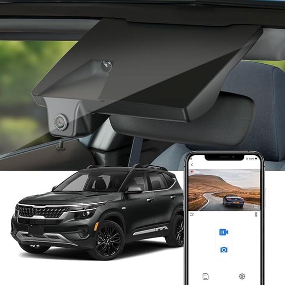 Fitcamx 4K Dash Cam Suitable for Kia Seltos 2021-2026 S LX EX SX DCT Turbo (Part No#Q5000), OEM Style, WiFi & APP, Plug & Play, 64GB Card