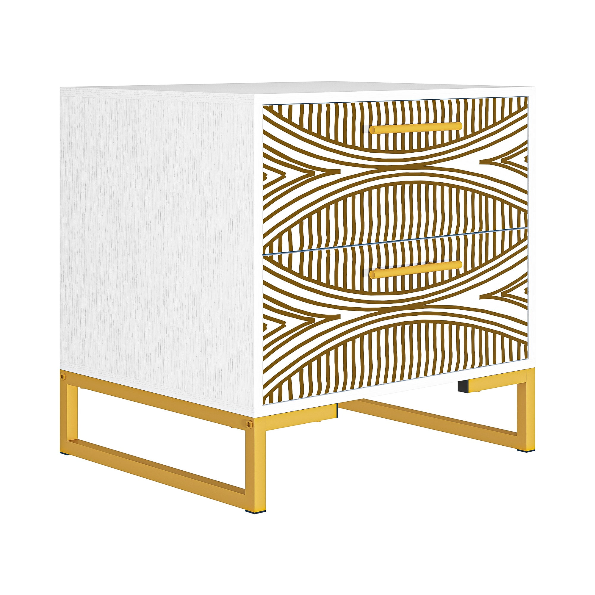 YYAo Modern 2 Drawer Nightstand, End Table Bedside Table with Storage for Living Room, Bedroom, White YYAo Modern 2 Drawer Nightstand, End Table Bedside Table with Storage for Living Room, Bedroom, White