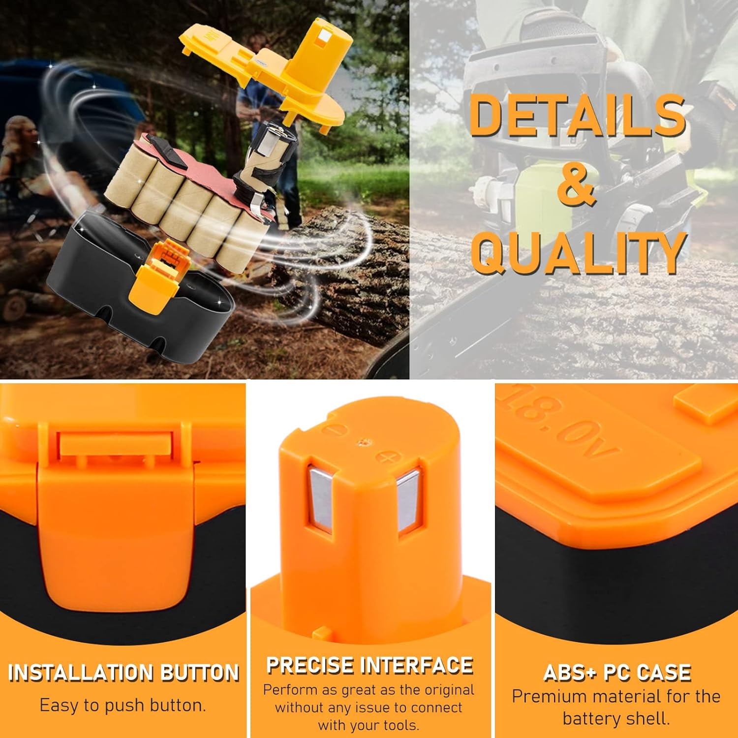 4-Packs 3.6Ah Replacement for Ryobi 18V Battery P100 ABP1801 ABP1803 BPP1820 130224007 130224028 130255004 Cordless Power Tools