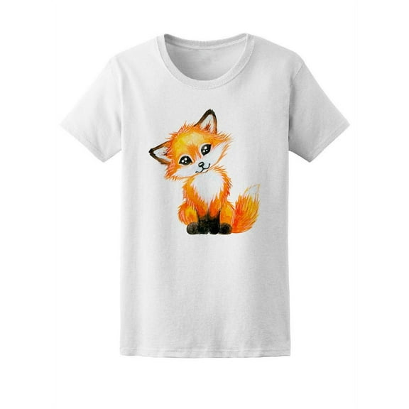 Beautiful Little Fox Sketch T-Shirt Women -Image by Shutterstock, Female Medium