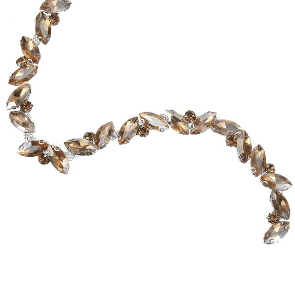 1 Yard Rhinestone Chain Trim, 10mm Bling Shiny Crystal Chain Applique (Champagne)