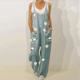 thumbnail image 2 of Fesfesfes Jumpsuit for Women Pants Overalls Rompers Daisy Printed Buttons Suspender Jumpsuit, 2 of 5