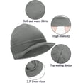 thumbnail image 3 of Viworld Winter Men's Knit Cap with Brim Beanie Hat Warm Thick Hat for Outdoor (Navy Blue, Light Gray), 3 of 7