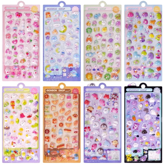 Sinekong 3D Cute Puffy Stickers,400 Kawaii Mini Decorative Stickers for DIY Arts Scrapbooking Notebook Reward Gifts Water Bottle Laptops