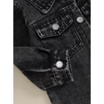 thumbnail image 6 of Bslissey Little Boys Girls Denim Coats Solid Color Long Sleeve Lapel Buttons Jean Jacket Toddler Kids Casual Outerwear for Daily 12M 18M 24M 3T 4T 5T, 6 of 7
