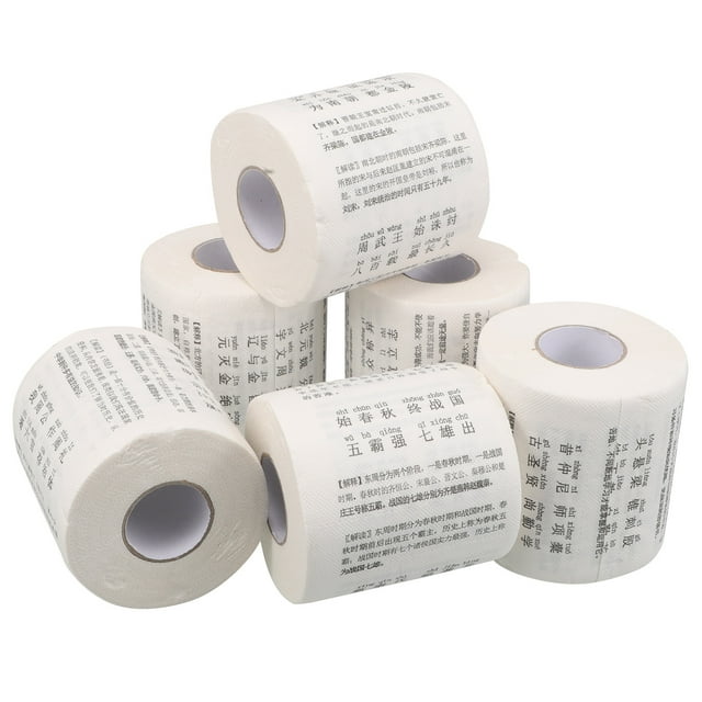 SHOWERORO 6 Rolls Novelty Bathroom Paper Wood Pulp Multi Educational Style For Family Use