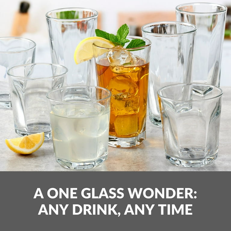 Mainstays Leila Glass Drinkware Set, 12 Ounce and 16 Ounce, Set of