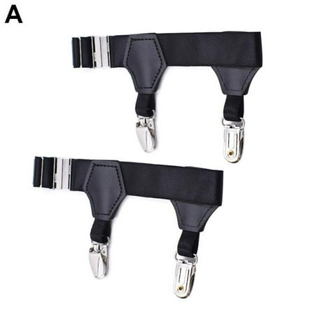 

Men s Sock Garters Belt Black Adjustable 1 Pair Sturdy Clip Accessories P1A9