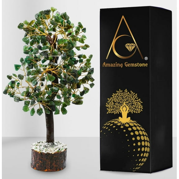 Green Aventurine Crystal Tree - Healing Crystal Bonsai Tree Room Decor Office Desk Decor