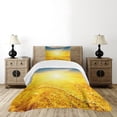 thumbnail image 4 of Ambesonne Country Quilted Bedspread Set 2 Pcs, Harvest Wheat, Twin Size, Earth Yellow Petrol Blue, 4 of 5
