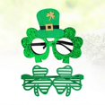 thumbnail image 3 of 2pcs Festival Party Clover Glasses Ornament St Patrick's Day Party Glitter Eyewear Shamrock Tophat Eyeglasses Party Supplies Photo Props, 3 of 3
