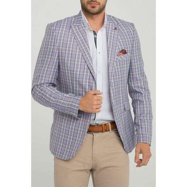 Sir Raymond Tailor Veste Blazer Golfsixes en Violet et Blanc Walmart