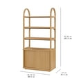 thumbnail image 4 of Beautiful Fluted 3-Shelf Bookcase with Storage Cabinet by Drew Barrymore, Light Honey Wood Finish, 4 of 11