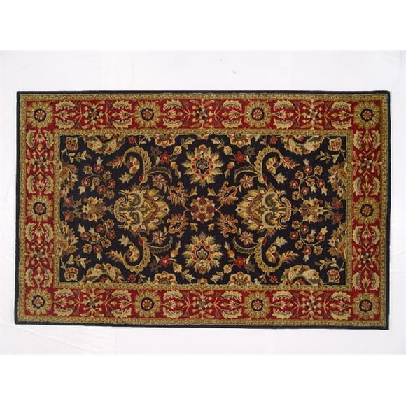 Lifestyles LS-RM23 5 x 8 ft. Kavera 100 Percent Long Fiber Wool Hand Made Rug- Black & Red