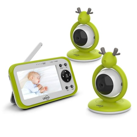 JLB7tech Video Baby Monitor with 2 Digital Cameras,4.3"LCD Display,Automatic Night Vision,Two-Way Talkback,Temperature Detection,Power Saving/Vox,Zoom in Lens,Support Multi-Camera