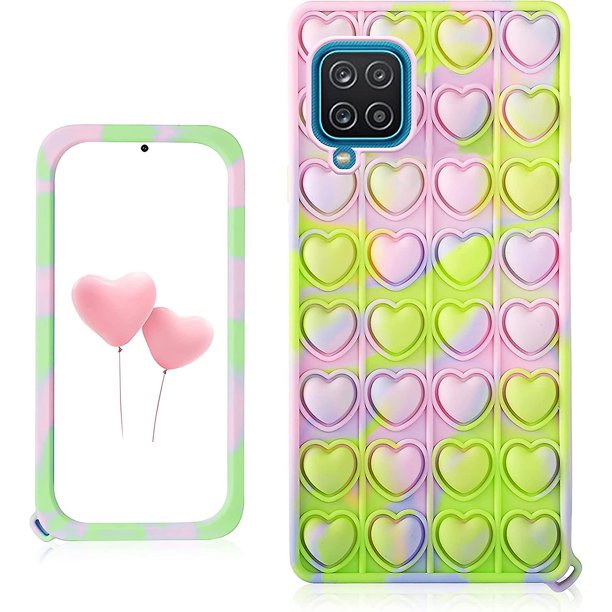 Funda de Silicona Corazón Verde YONGSHENG para Samsung Galaxy A12 5G Diseño de Dibujos Animados