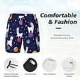thumbnail image 4 of Kdxio Lama In Space Print Men'S Swim Trunks With Compression Liner 7 Inch Inseam Quick Dry Swim Shorts, 4 of 7