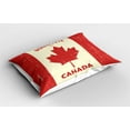 thumbnail image 2 of Ambesonne Canada Pillow Sham 2 Pack, Happy Canada Concept, 36"x20", Vermilion and Ivory, 2 of 3