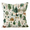 thumbnail image 2 of Nkmbld Christmas Decorations Throw Pillow Covers Winter Christmas Tree Pillowcase Snowman Print Pillowcase for Sofa, Couch, Bed and Car, 2 of 7