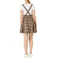 thumbnail image 4 of Allegra K Women's Tartan Plaid Button Decor Skater Mini Suspender Skirts, 4 of 7