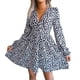thumbnail image 1 of Vestido de cintura alta,Vestido de verano Vestido de moda con estampado de leopardo en V Vestido de verano Aspecto llamativo, 1 of 8