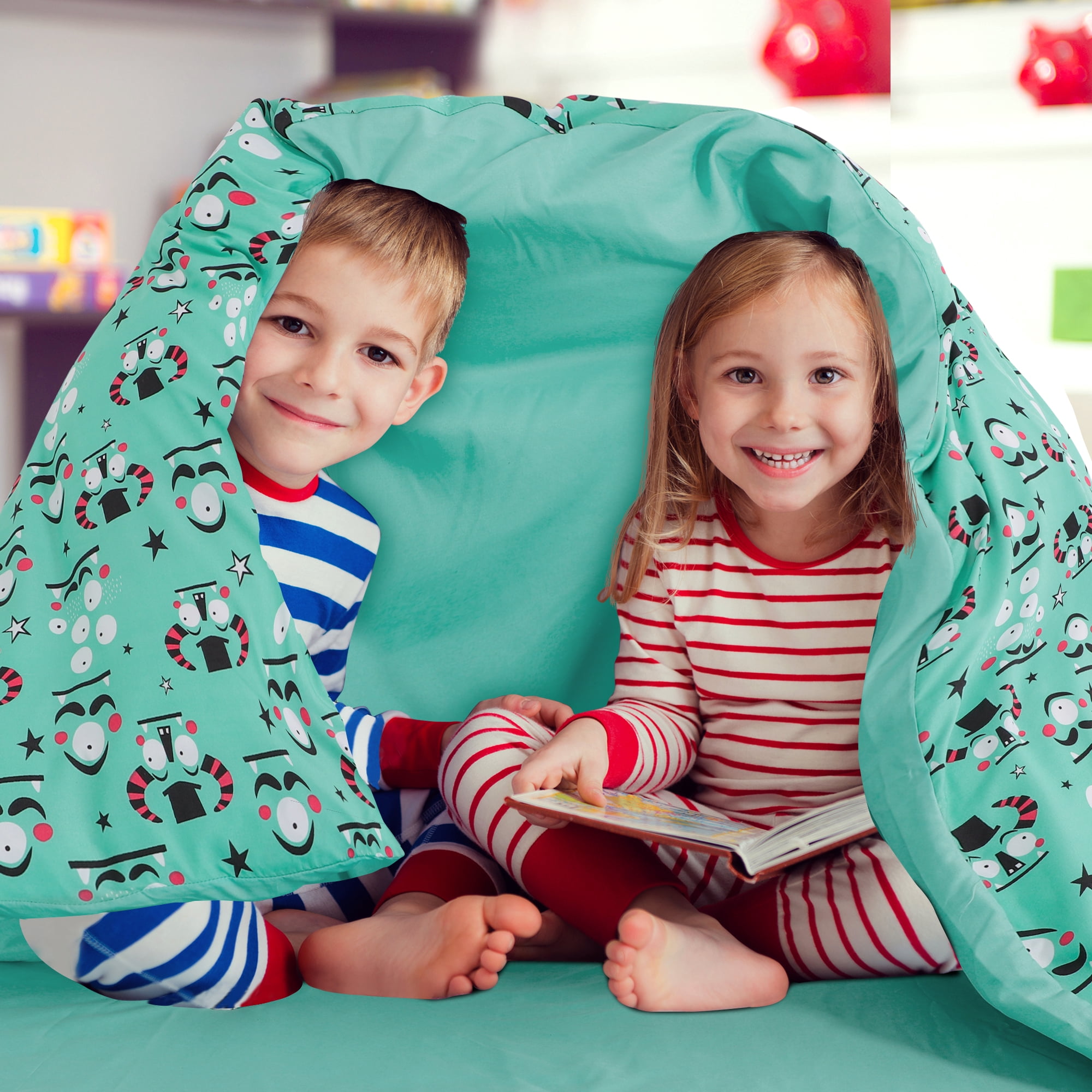 Unique Bargains 3 Piece Polyester Alien Cartoon Series Kid Duvet Cover Set Full