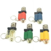 5 PACK Mini Gas Lighter Windproof Blue Flame Jet Torch Lighters with Keychain