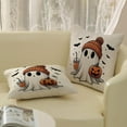thumbnail image 4 of Halloween Pillow Covers 18x18 Set of 2 Pumpkin Black Bats Cute Ghost Throw Pillow Covers Halloween Decorations Outdoor Pillowcase for Halloween Home Decor Linen Cushion Case for Couch Sofa, 4 of 6