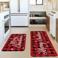 thumbnail image 6 of Christmas Black and Red Buffalo Plaid Lattice Kitchen Rug Set 2 Piece, Cushioned Anti-Fatigue Kitchen Floor Mats Waterproof Easy to Clean, Comfort Standing Kitchen Mat Set with Non-Slip Latex, 6 of 6