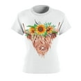 thumbnail image 6 of Highland Cow with Sunflower White Women's AOP Cut & Sew Tee Size: XS-2XL, 6 of 6