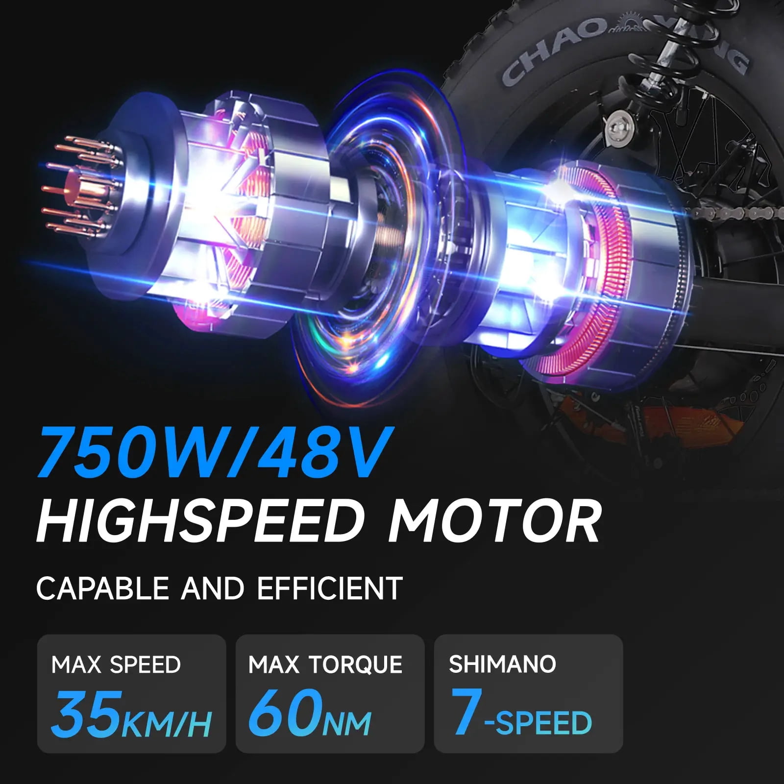 Spacewalk 16" Fat Tire Electric Bike, 750W Motor,48V 15Ah Removable Battery,21.7 MPH Compact Ebike with Dual Suspension,UL 2849