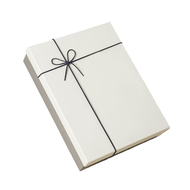 Tnarru Empty Gift Box Mother's Day Cardboard Lightweight Fashion Rectangular Packaging Box Father's Day for Valentines Wedding Party White and Gray