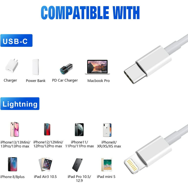  Lightning Cable MFi Certified - iPhone Charger 3Pack 3FT  Lightning to USB A Charging Cable Cord Compatible with iPhone 14 13 12 SE  2020 11 Xs Max XR X 8 7