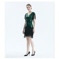thumbnail image 2 of Summer Dress For Women 1920s Vintage Flapper Great Gatsby Fringe Beaded Dresses Prom Cocktail Prom Sequin Tassels Size S-3XL,Green,L, 2 of 9