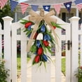 thumbnail image 6 of QuanTara Upside Down Independence Day Hanging Garland, Patriotic Simulated Flower Door Decoration, Red White Blue Outdoor Indoor Decor, 15.7x8.6in, 6 of 6