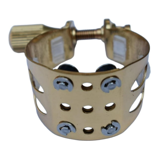 Abrazadera de saxofón , clip de latón, accesorio para instrumentos musicales, pieza de reparación con tapa, ligadura de boquilla de saxofón