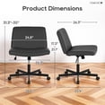 thumbnail image 7 of PayLessHere Criss Cross Armless Office Chair, Adjustable Height & 360° Swivel Wheels, Home Office Chair Black, 7 of 7