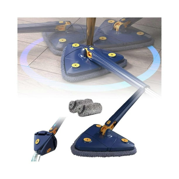 Telescopic Triangle Mop 360 Rotatable Adjustable Cleaning Mop for Tub/ Tile/ Floor/ 130CM Handle Reusable Spin Mop