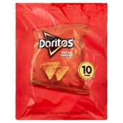 Doritos Nacho Cheese Flavored Tortilla Chips, 1 oz Bags, 10 Count