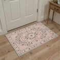 thumbnail image 5 of 5x7 Washable Rugs for Living Room Non Slip Low Pile Lightweight Indoor Vintage Floral Print Pattern Area Rugs for Bedroom, Dusty Blush, 5 of 5