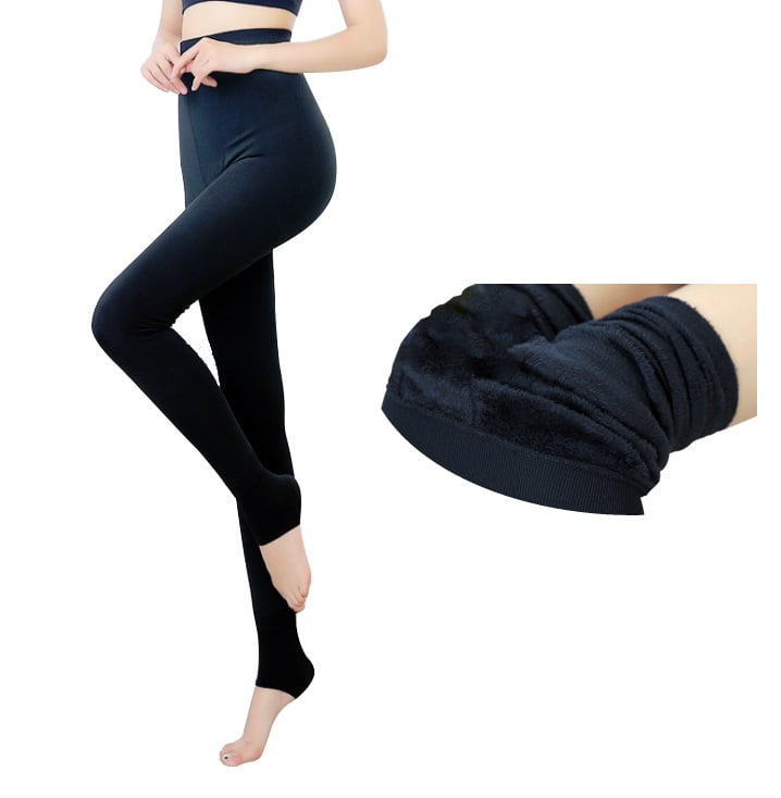 Women Fleece Slim Thick Warm Thermal Stretchy Footless Legging Pants Trousers 