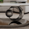 thumbnail image 3 of 49-Inch Oval Faux Marble Coffee Table with Gold Stainless Steel Base - Stylish Centerpiece for Living Room（Grey), 3 of 8