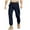 Dark Blue, variant on Cargo Pants for Men Outdoor Pocket Solid Color Elastic Waist Cuffed Stylish Versatile Cargo Long Pants for Men's Outdoor and Wear