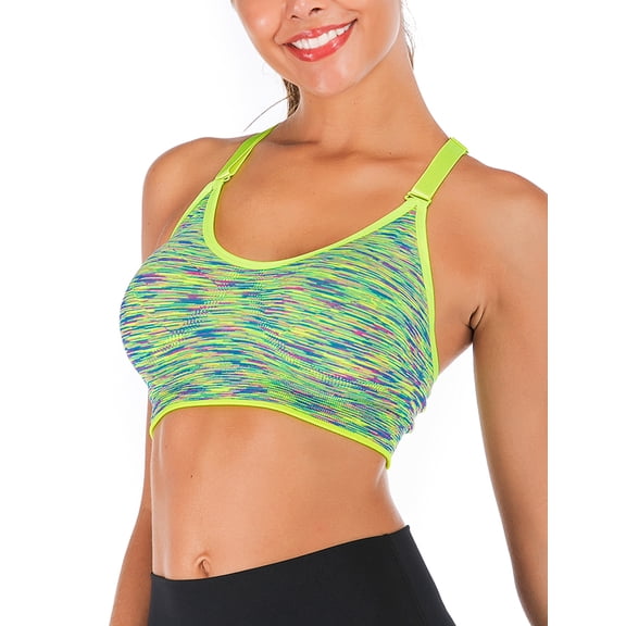 DODOING Women's Seamless Workout Tank Top Stretch Fitness Yoga Removable Padded Sports Bra