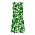 thumbnail image 3 of Women's Summer Casual Dress Floral Print Beach Elegant Flowy Midi Sleeveless Crew Neck Fashion Dress Womens Casual Trendy Midi Dresses, 3 of 4
