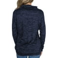thumbnail image 3 of TWY Women Solid Color Cowl Neck Long Sleeves Front Pockets Blouse, 3 of 3