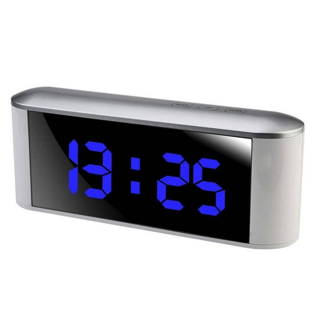 Dalazy Alarm Clock Multifunction Digital Electronic Clock 12H 24H LED Display Home Decor Mirror Alarm with Temperature