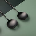 thumbnail image 4 of Salad Servers,Spoon and Fork Set 11.41 inch,18/10 Stainless Steel Salad Serving Titanium Plating (Black), 4 of 9