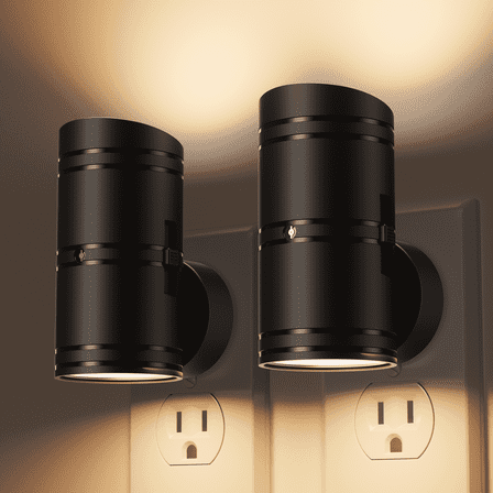 LED Night Lights Plug into Wall, Dimmable 0-100LM Night Light with Dusk to Dawn Sensor, 3000K Soft White Plug in Night Light for Bedroom, Hallway, Bathroom, Stairs, 2 pack