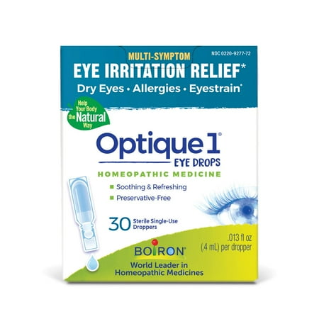 Boiron Optique 1 Eye Drops  Homeopathic Medicine for Multi-Symptom Eye Irritation Relief  Dry Eyes  Allergies  Eyestrain  30 Single Liquid Doses